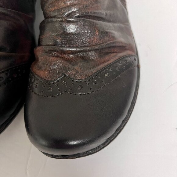 Reiker Louise 80 Leather Ruching Antique Heeled Oxford Shoe Brown Teak Sz 39 - Picture 5 of 16